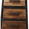 DunaWest 3 Drawer Wooden Storage Chest with Canted Metal Frame, Brown and Dark Gr