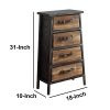 DunaWest 4 Drawer Wooden Storage Chest with Canted Metal Frame, Brown and Dark Gray