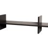 Contemporary Wooden Wall Shelf with Spacious Display, Espresso Brown