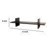 Contemporary Wooden Wall Shelf with Spacious Display, Espresso Brown