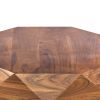 Diamond Shape Acacia Wood Coffee Table With Smooth Top, Dark Brown