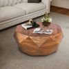 Diamond Shape Acacia Wood Coffee Table With Smooth Top, Dark Brown