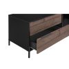 DunaWest 60 Inch Wood and Metal Entertainment TV Stand with 2 Drawers, Brown and Black