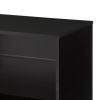 DunaWest 60 Inch Wood and Metal Entertainment TV Stand with 2 Drawers, Brown and Black