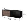 DunaWest 60 Inch Wood and Metal Entertainment TV Stand with 2 Drawers, Brown and Black