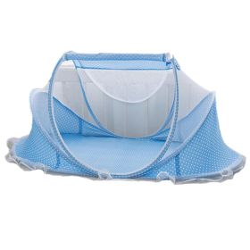 Foldable  Insect Netting Cribs Mosquito Net Baby Yurts-Blue