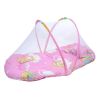 Foldable  Insect Netting Cribs Mosquito Net with Sleeping Pad-Pink