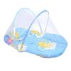Foldable  Insect Netting Cribs Mosquito Net with Sleeping Pad-Blue