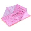 Foldable Cribs with Insect Netting Mosquito Net with Sleeping Pad-Pink