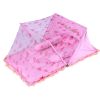 Foldable Cribs with Insect Netting Mosquito Net with Sleeping Pad-Pink