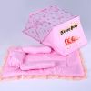 Foldable Cribs with Insect Netting Mosquito Net with Sleeping Pad-Pink