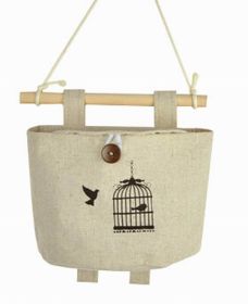 [Birdcage]Set of 2 Wall Door Hanger Storage Bags Cotton Organizer