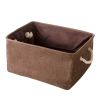 36*26*16 cm, Brown Linen Storage Basket Useful Household Storage Containers