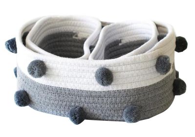 Set of 3 Cotton Rope Woven Storage Basket Household Storage Basket