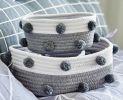 Set of 3 Cotton Rope Woven Storage Basket Household Storage Basket