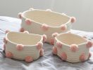 Set of 3 Cotton Rope Woven Storage Basket Household Storage Containers