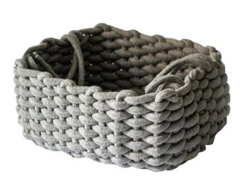 Cotton Rope Woven Storage Basket Household Storage Containers In Gray