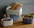 Cotton Rope Woven Storage Basket Household Storage Containers In Gray