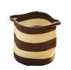 Cotton Rope Weaving Storage Basket Household Laundry Basket In Brown And White