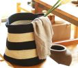 Cotton Rope Weaving Storage Basket Household Laundry Basket In Brown And White