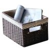 Set of 1, Weave Basket Cosmetic Storage Box Household Toy Storage Basket Brown