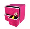 Household Essential Large Storage Box Bilayer Clothing Sock Storage Box Pink Dot
