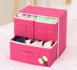 Household Essential Large Storage Box Bilayer Clothing Sock Storage Box Pink Dot