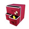 Household Essential Large Storage Box Bilayer Clothing Sock Storage Box Wine Red