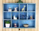 Classical Wood High-quality Storage Shelves Storage Rack, Blue