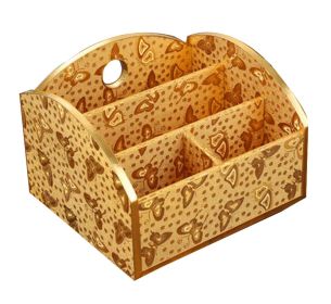 Lovely Practical Wood Desk Storage Box Storage Basket Desktop Receive Container