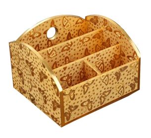 Lovely Practical Wood Desk Storage Box Storage Basket Desktop Receive Container