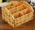 Lovely Practical Wood Desk Storage Box Storage Basket Desktop Receive Container