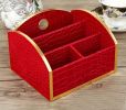 High-grade Crocodile Pattern Wood Desktop Storage Box, Red