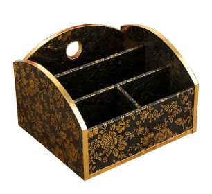 Elegant Classicism Style Desktop Storage Box Storage Carbinet, Black