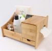 Practical Durable Bamboo Desktop Storage Box Handmade,Natural Color,30x19CM
