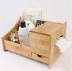 Practical Durable Bamboo Desktop Storage Box Handmade,Natural Color,30x19CM