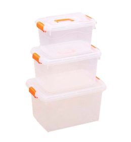 Set of 3 Durable Household Storage Boxes/ Storage Bins All-purpose,Transparent
