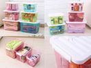 Set of 3 Multipurpose Storage Boxes/ Household Storage Bins,Transparent Green