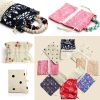 Drawstring Jewelry Gift Bags Cotton Linen Bags 4Pcs