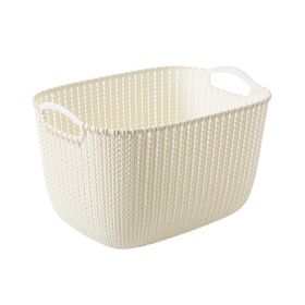 Plastic Woven Storage Basket Box Portable Bathroom Cosmetic Organizer