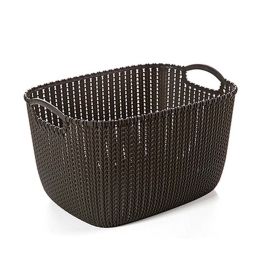 Portable Bathroom Cosmetic Organizer  Plastic Woven Storage Basket Box