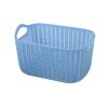 Plastic Woven Storage Basket Box Portable Bathroom Cosmetic Organizer Blue