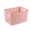 Plastic Storage Organizing Basket Closet Shelves Organizer Bins Set of 2 Pink