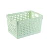 Plastic Storage Organizing Basket Closet Shelves Organizer Bins Set of 2 Green