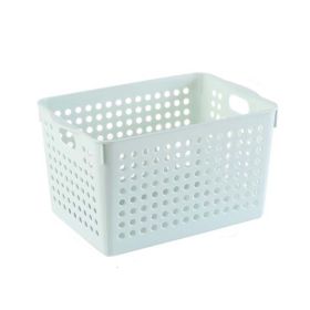 Plastic Storage Organizing Basket Closet Shelves Organizer Bins Set of 2