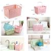 Plastic Storage Organizing Basket Closet Shelves Organizer Bins Set of 2