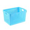 Closet Shelves Organizer Bins Plastic Storage Organizing Basket Set of 2 Blue