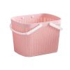 Bath Storage Basket Plastic Storage Basket with Handles Pink