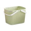 Bath Storage Basket Plastic Storage Basket with Handles Green