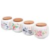 4 Pieces Ceramic Canister Mini Porcelain Tea Tin/Tea Storage/Tea Caddy - Flower